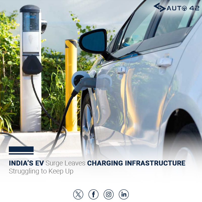 Auto42india's tweet image. India’s EV growth outpaces charging network, pushing focus toward smarter deployment and faster charging solutions.

#EVIndia #ElectricVehicles #ChargingInfrastructure #CleanMobility #FutureMobility #Sustainability #Auto42 #AutomobileNews