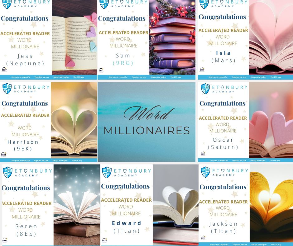 EtonburyAcademy's tweet photo. 🌟📚 What an amazing week celebrating our accelerated readers! Huge congrats to our newest word millionaire and multi millionaires! Keep up the amazing work, we are so proud of you! 📚🏆 #ETA #acceleratedreader #readingcommunity https://t.co/jfRoJXffbl