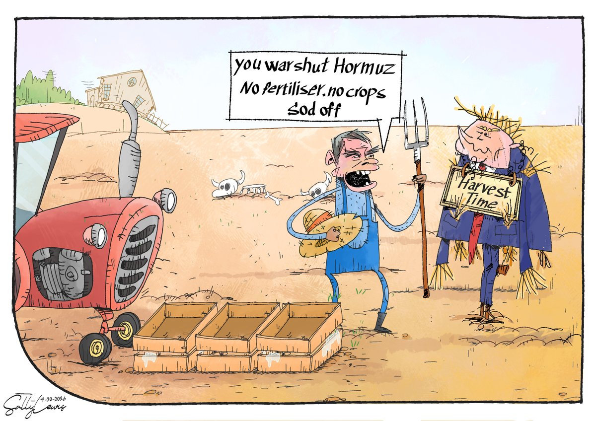 sallylewis488's tweet image. All talk’s oil prices… no one’s talking about the crops. (Strait of Hormuz)
#cartoons #r4Today