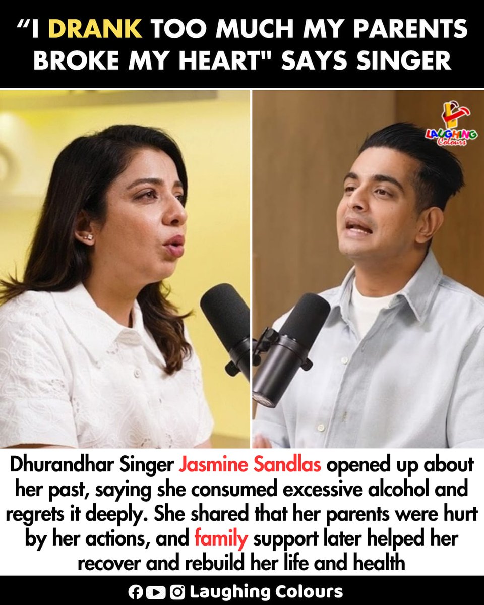 LaughingColours's tweet image. Singer regrets drinking past 💔

#JasmineSandlas #LifeStory #Awareness #MusicIndustry