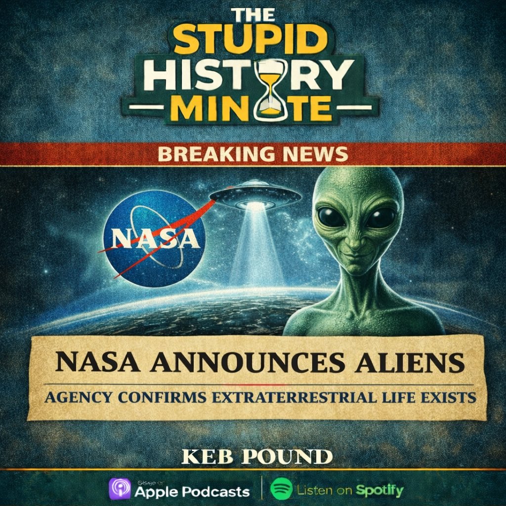 StupidMinute's tweet image. The Stupid History of NASA Announces Aliens

#History #Podcasts #AprilFoolsDay