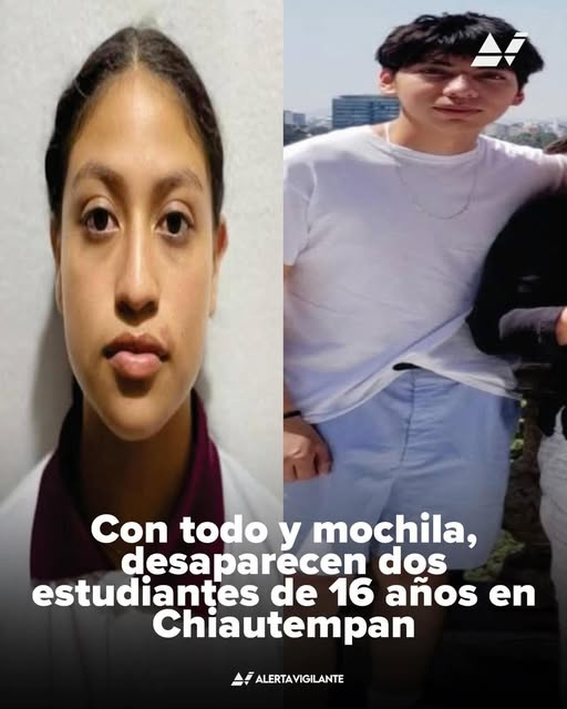 La familia de Yeimy Juárez Delgado y Santiago Vega Arroyo en Tlaxcala vive una pesadilla. Ambos menores de 16 años fueron vistos por última vez el pasado jueves 16 de abril del año 2026, en el municipio de Chiautempan.
Aunque las carpetas de investigación son distintas, el hecho