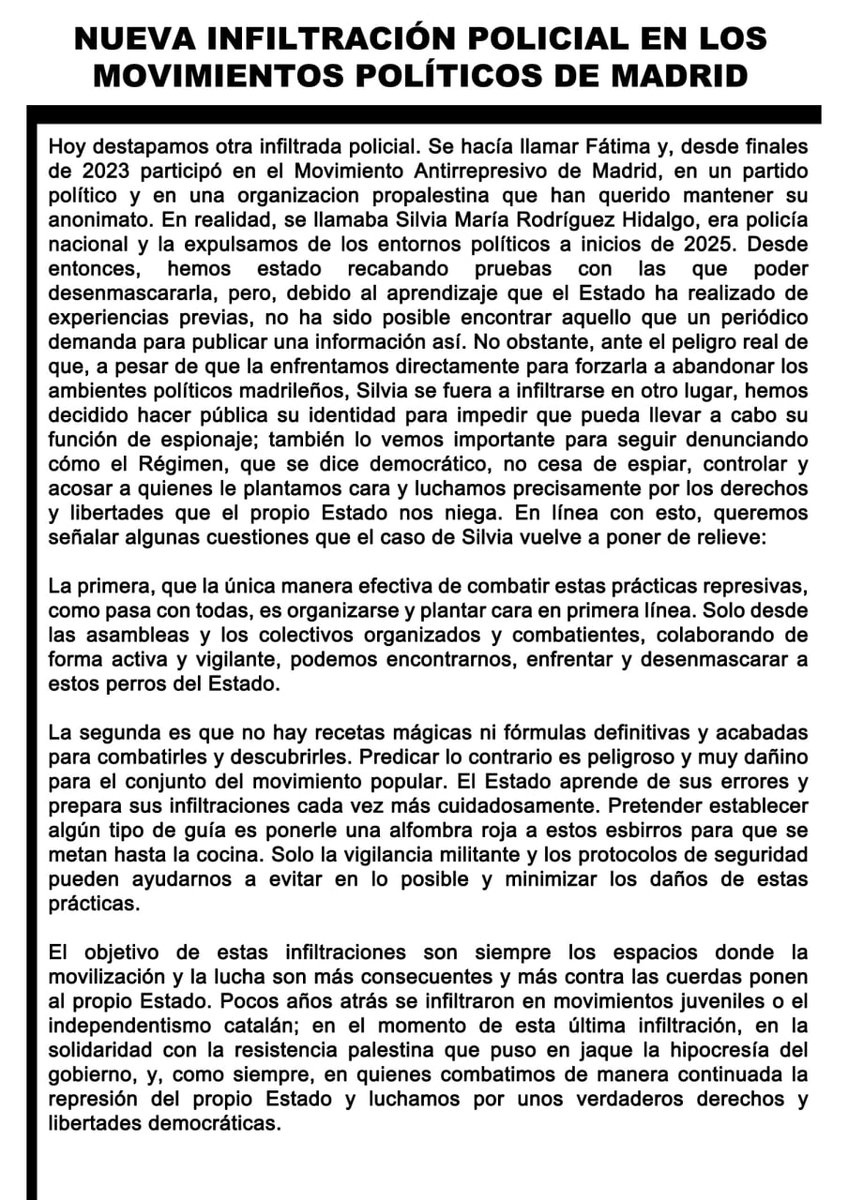 Movimiento Antirrepresivo De Madrid tweet media
