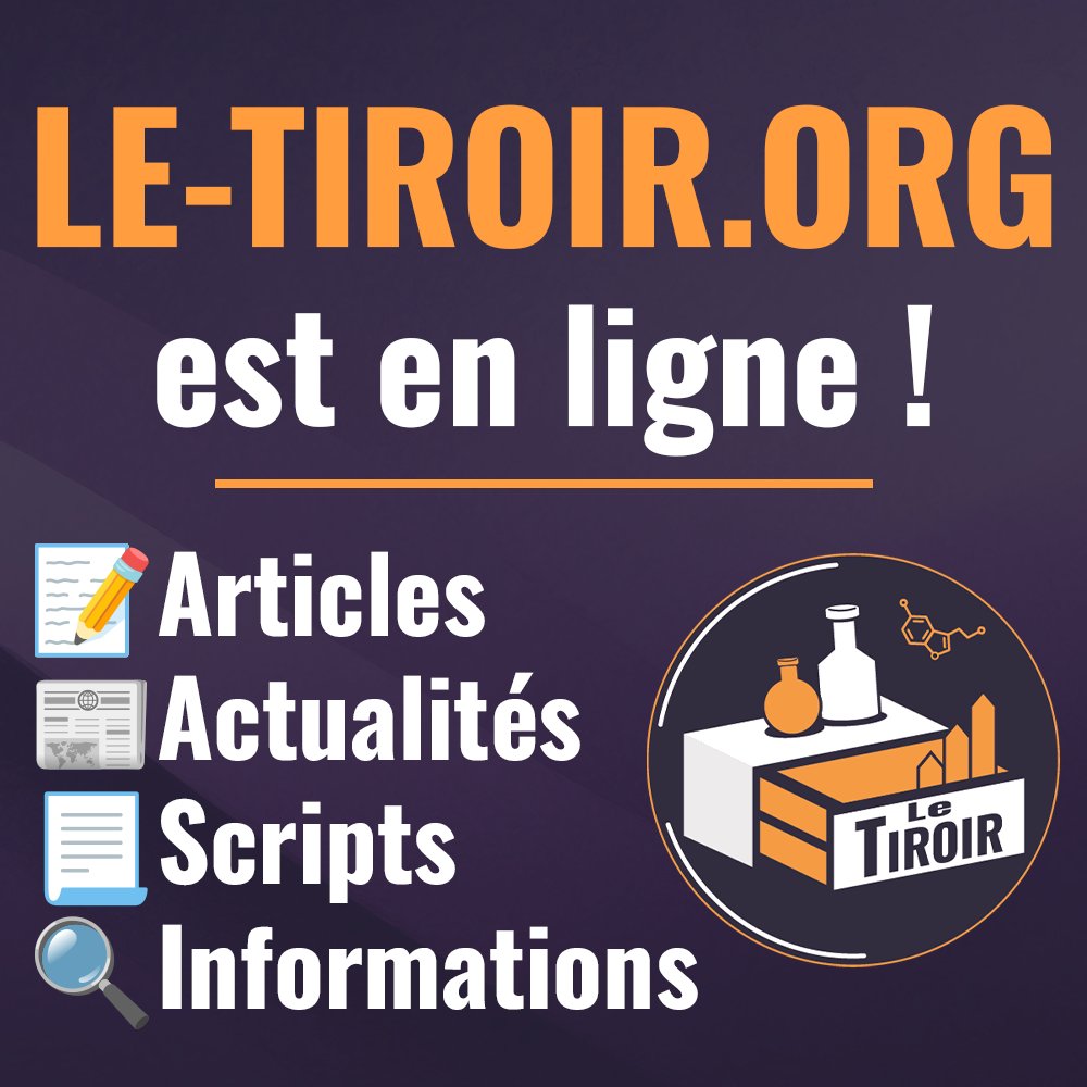 Le site du Tiroir est en ligne ! 

Concocté en interne (merci <a href="/SofiaPharma/">Sofia Pharma</a> ), il sort enfin ! 

Scripts, actualités, formations, conférences et informations diverses, découvrez l’association au-delà de ses productions sur les plateformes !

Rendez-vous sur le-tiroir.org