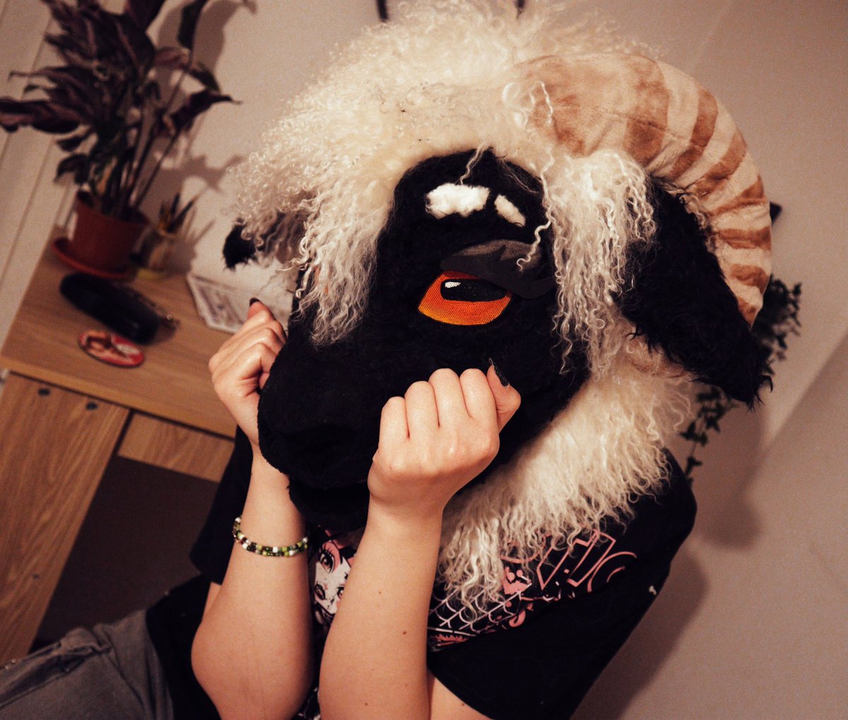 FuggaFursuits's tweet photo. Valais Blacknose Sheep WIP: Pretty much done. #furry #fursuit #fursuitmaker #sheep https://t.co/JLgFZfGwjU
