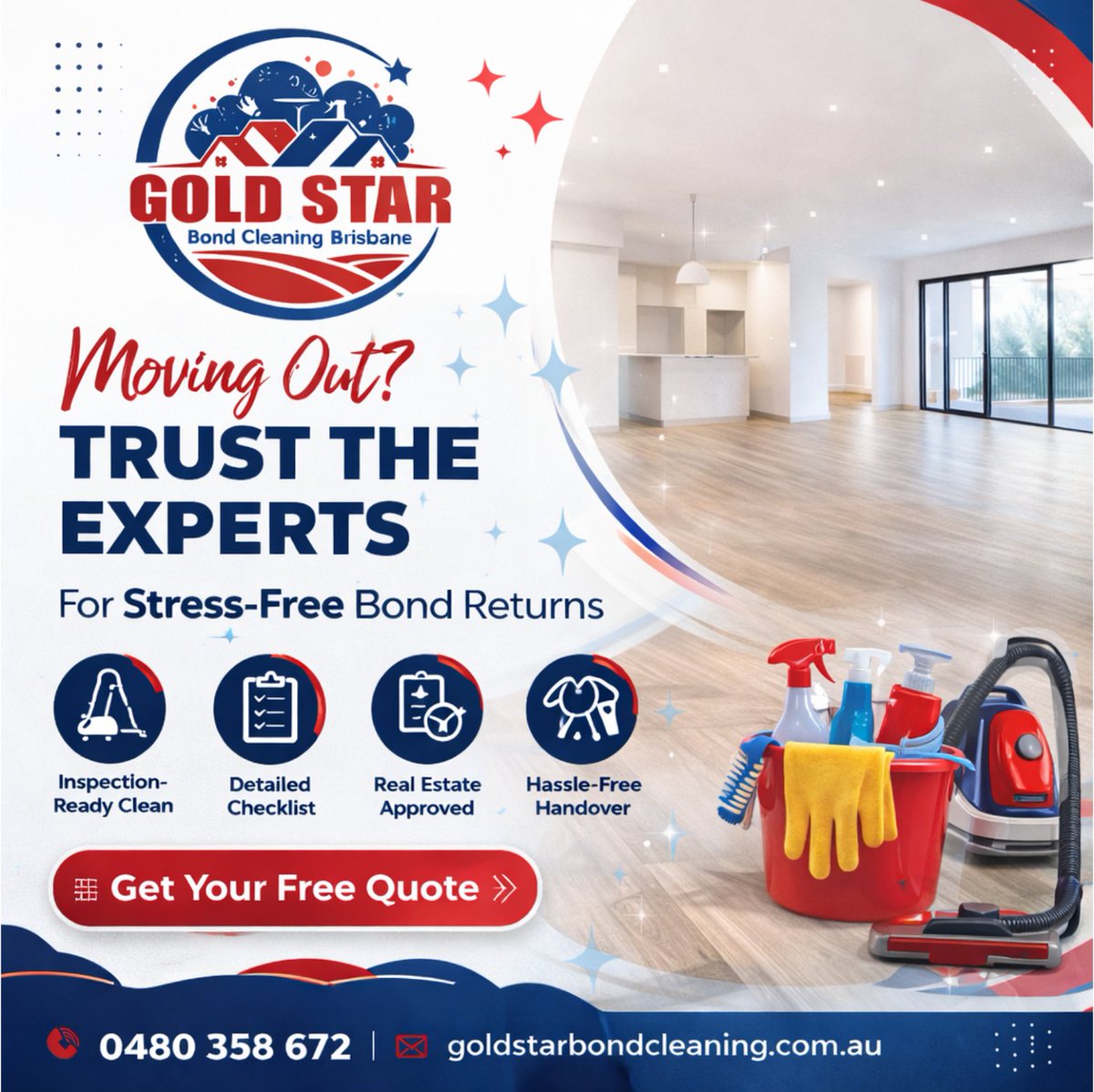goldstarbcb's tweet image. Gold Star Bond Cleaning Brisbane offers full-service cleaning with no hidden charges. Get your property ready for inspection the right way.

Gold Star Bond Cleaning Brisbane
0480 358 672
goldstarbondcleaning.com.au

#bondcleaningbrisbane #brisbane #logan #ipswich #endofleaseclean