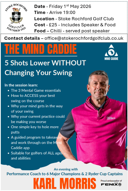 TheMindFactor's tweet photo. @StokeRochfordGC   1 MAY at 1900
The MIND CADDIE Workshop - 5 SHOTS LOWER 
Let’s explore how to close the gap between Potential and Performance!
Tickets on : office@stokerochfordgolfclub.co.uk
Non members are very welcome.
I look forward to seeing you there! https://t.co/zEIMTAi3Tm