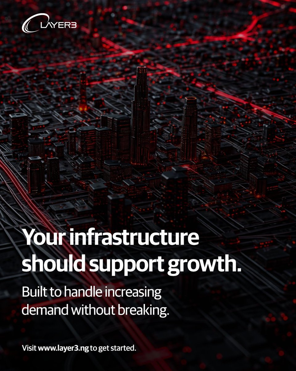 Layer3NIGERIA's tweet image. Your Infrastructure should scale with you.

#Layer3 #NetworkReliability