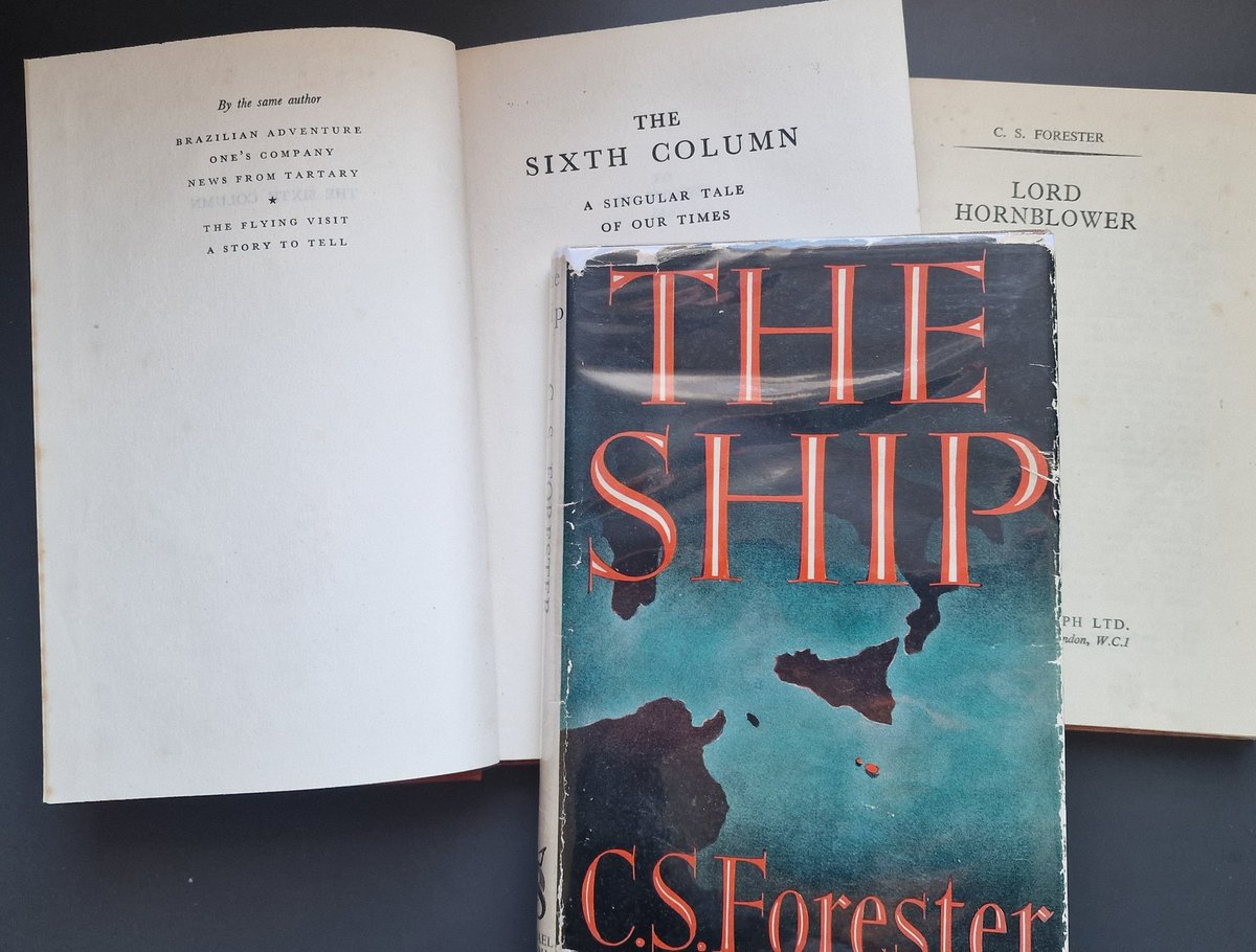 IHistorical's tweet photo. Three nice 1st editions picked up this weekend.
Two from C. S. Forester and one from Peter Fleming...who dedicates his book to his lesser known (at the time!) brother @TheIanFleming
#book #Hornblower #Fleming #Forester https://t.co/3fFmvAicph