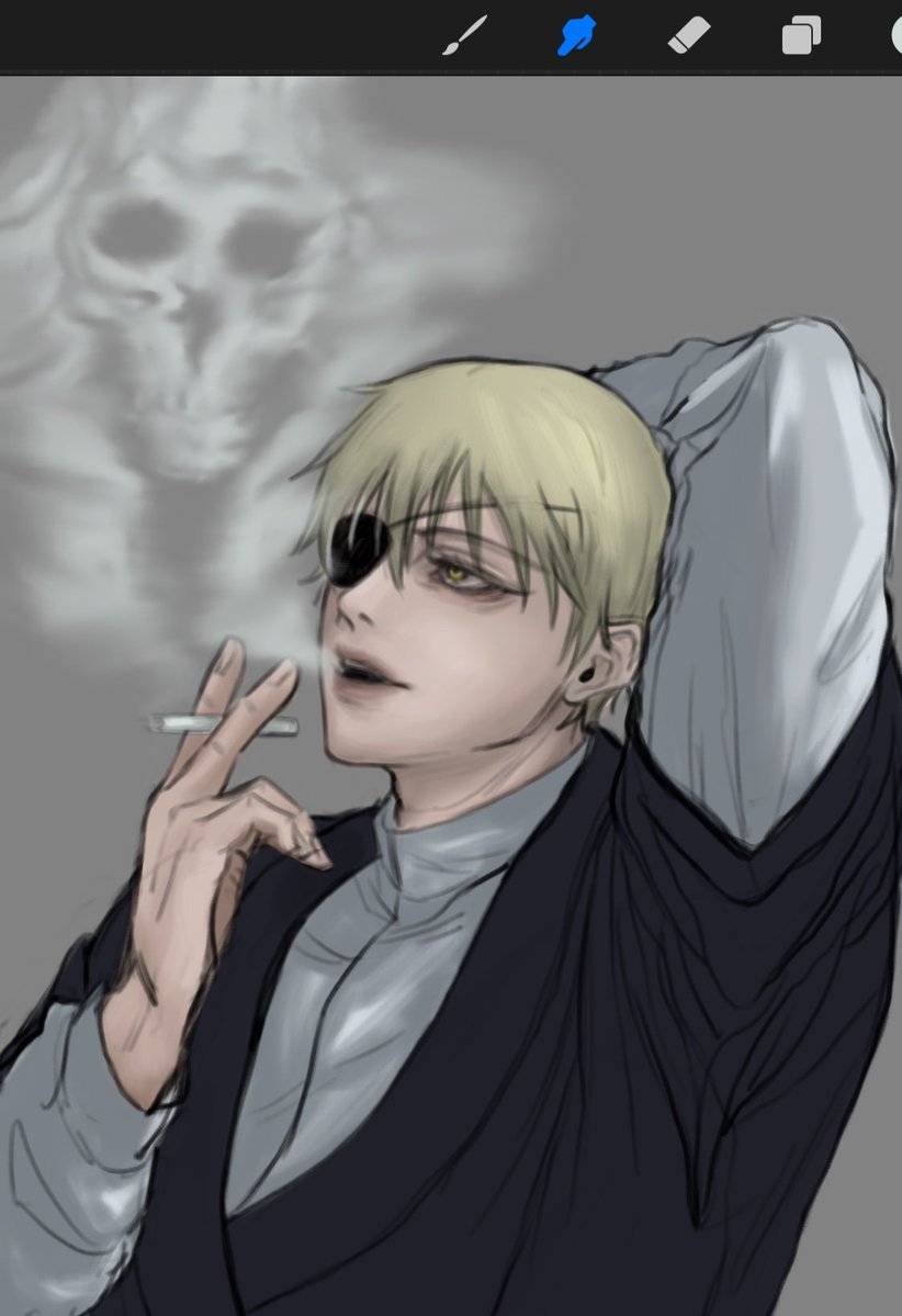 젠인 나오야 낙서)
[경고: 주령화 위험 최대 10배, 피우시겠습니까?]