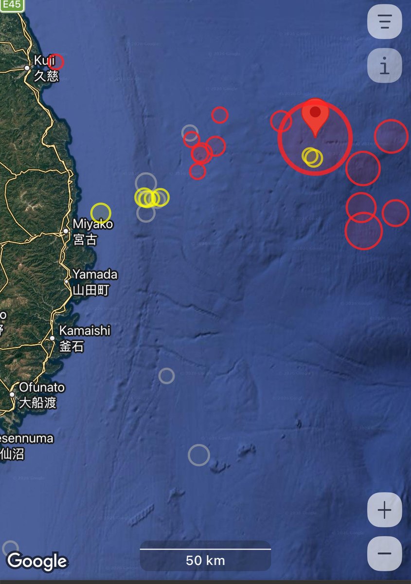ic_coates's tweet image. #Miyako #Japan
20 April 2026 - 15:53:36 GMT+8
Major Offshore Earthquake
Mag: 7.4 | Depth: 35km
Epicentre: Offshore 100km ENE of Miyako ~ Tsunami Warnings were issued
Awaiting further reports