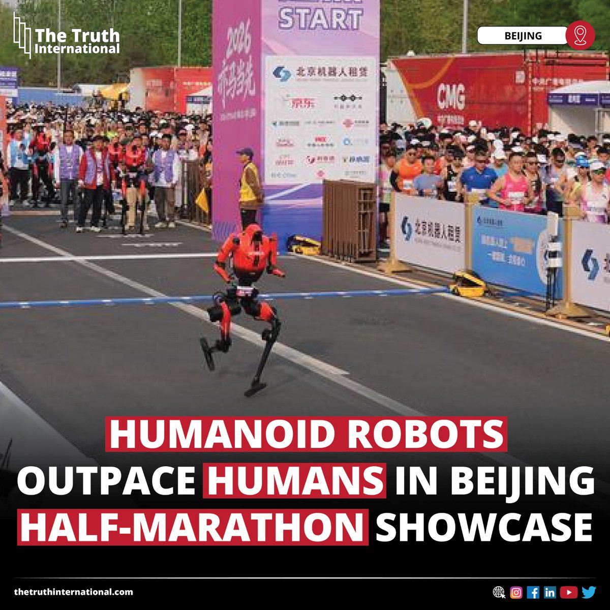 ttimagazine's tweet image. Humanoid Robots Outpace Humans in Beijing Half-Marathon Showcase

READ MORE: thetruthinternational.com/humanoid-robot…

#HumanoidRobots #Outpace #Humans #Beijing #HalfMarathon #Showcase #TTI