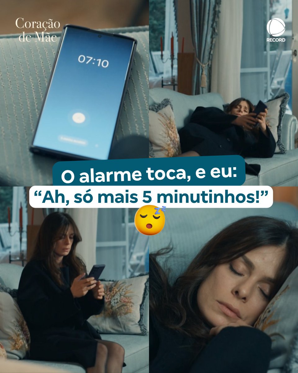 siga_record's tweet image. Aqueles 5 minutinhos que se tornam 1 hora... 🤣 Só não pode perder a hora do trabalho, hein?! Segundamos! ✨💃

➡️ Acompanhe as emoções de #CoraçãoDeMãe, de segunda a sexta, às 21h, na tela da #RECORD