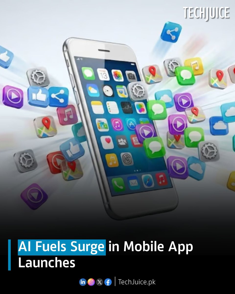 TechJuicePk's tweet image. AI fuels surge in mobile app launches.
Global app releases jumped 60% year over year in Q1 2026, with AI coding tools enabling a new wave of creators without traditional technical skills to build mobile apps.

#techjuice #ai #apps #technology #mobile