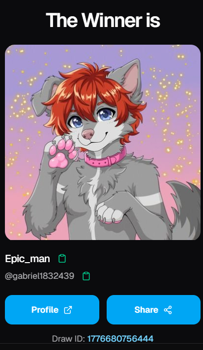 lonshrek's tweet photo. CONGRATS @gabriel1832439 !! YOU WON THE ART RAFFLE! Be sure to check out DMS <3 https://t.co/DTrdyo6ubl