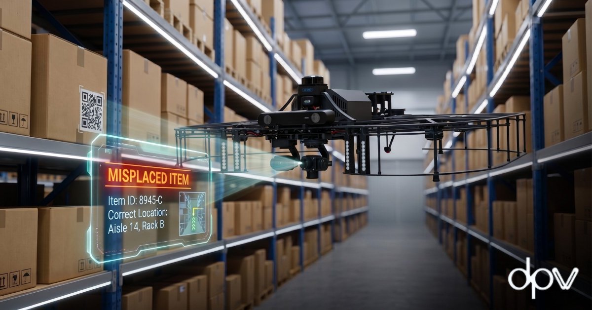 Digitalplaceai's tweet photo. AI Warehouse Drone Capability : One night. Zero people. Thousands of SKUs counted. This is what drone inventory looks like in practice 🧵 https://t.co/8TgfcidVGe