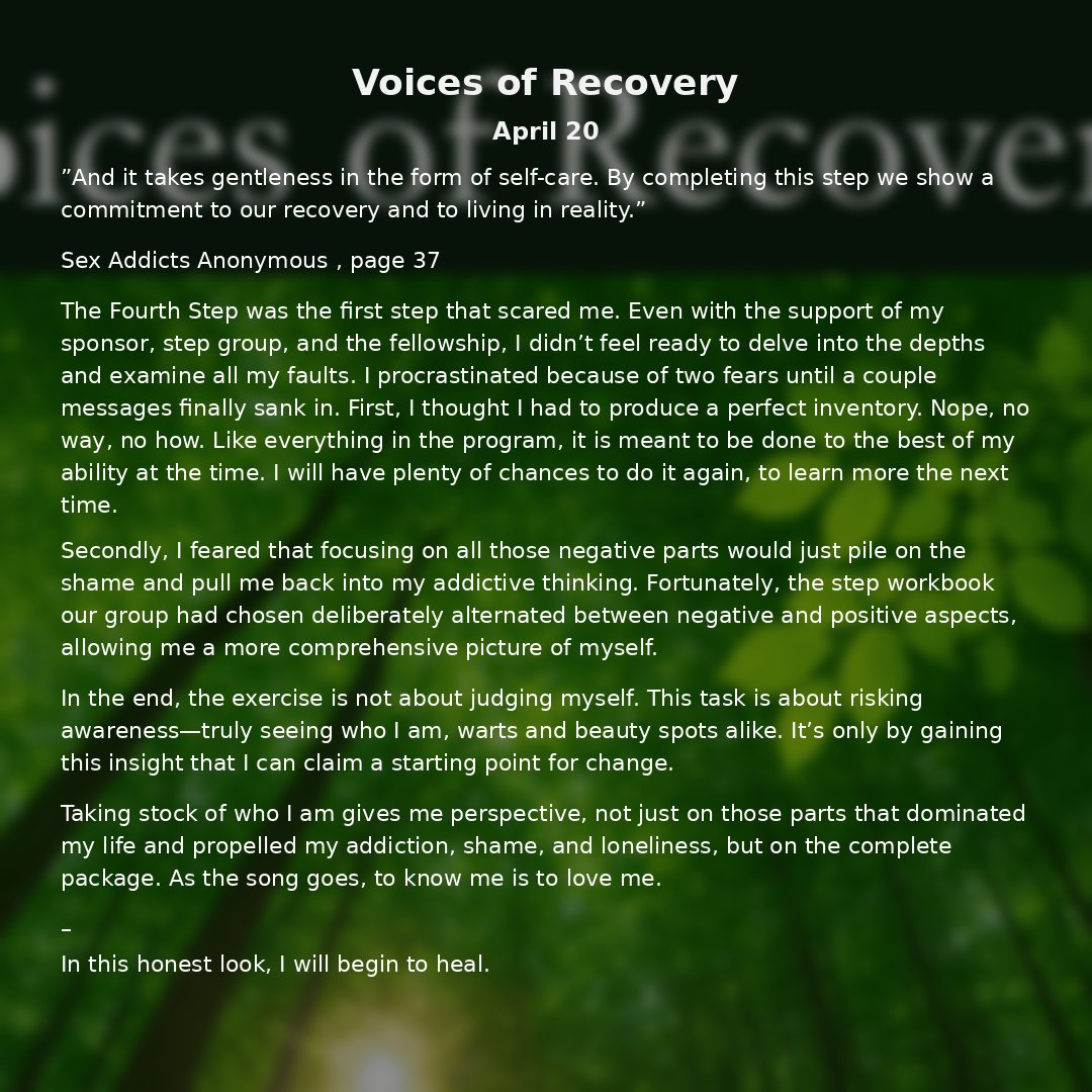 ocisaa's tweet image. ”And it takes gentleness in the form of self-care. By completing this step we show a commitment to our recovery and to living in reality.” #addiction #saa #sexaddiction #recovery #recoveryposse #sobriety bit.ly/step12-t