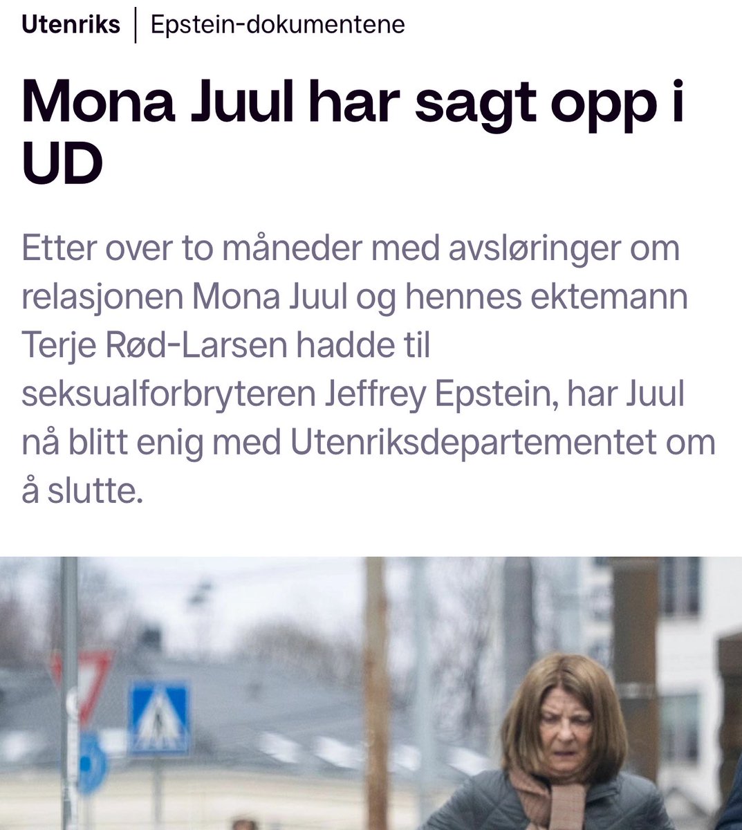 «Blitt enige om å slutte»???

- Brukte UD-e-post til personlig kontakt med Epstein
- Reiste med Epsteins privatfly til øya med mann og barn i 2011
- Epstein testamenterte 5 mill. USD til hvert av barna (totalt 10 mill.) – signert to dager før døden
- Epstein hjalp med rabatt på