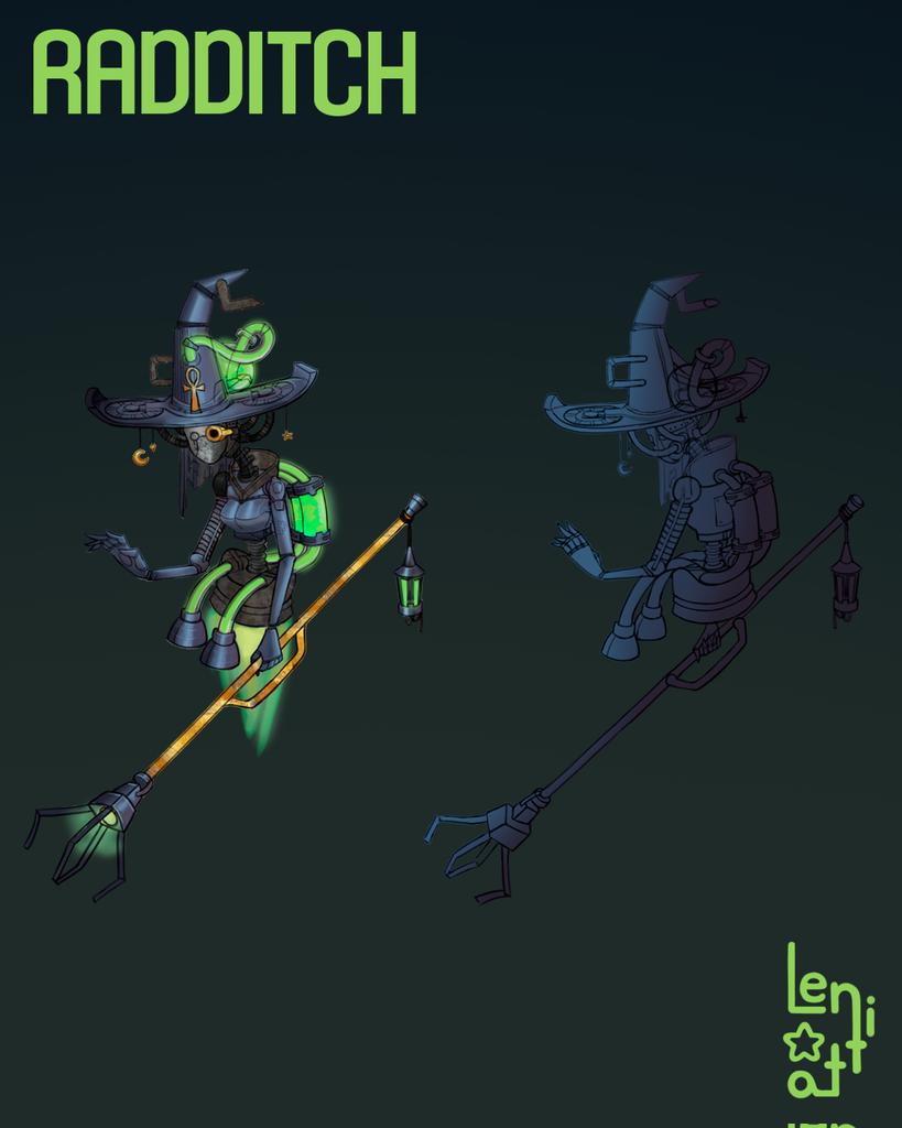 Lenitta_art's tweet image. Concept art of a mechanical witch 
#conceptart #digitalart #witch