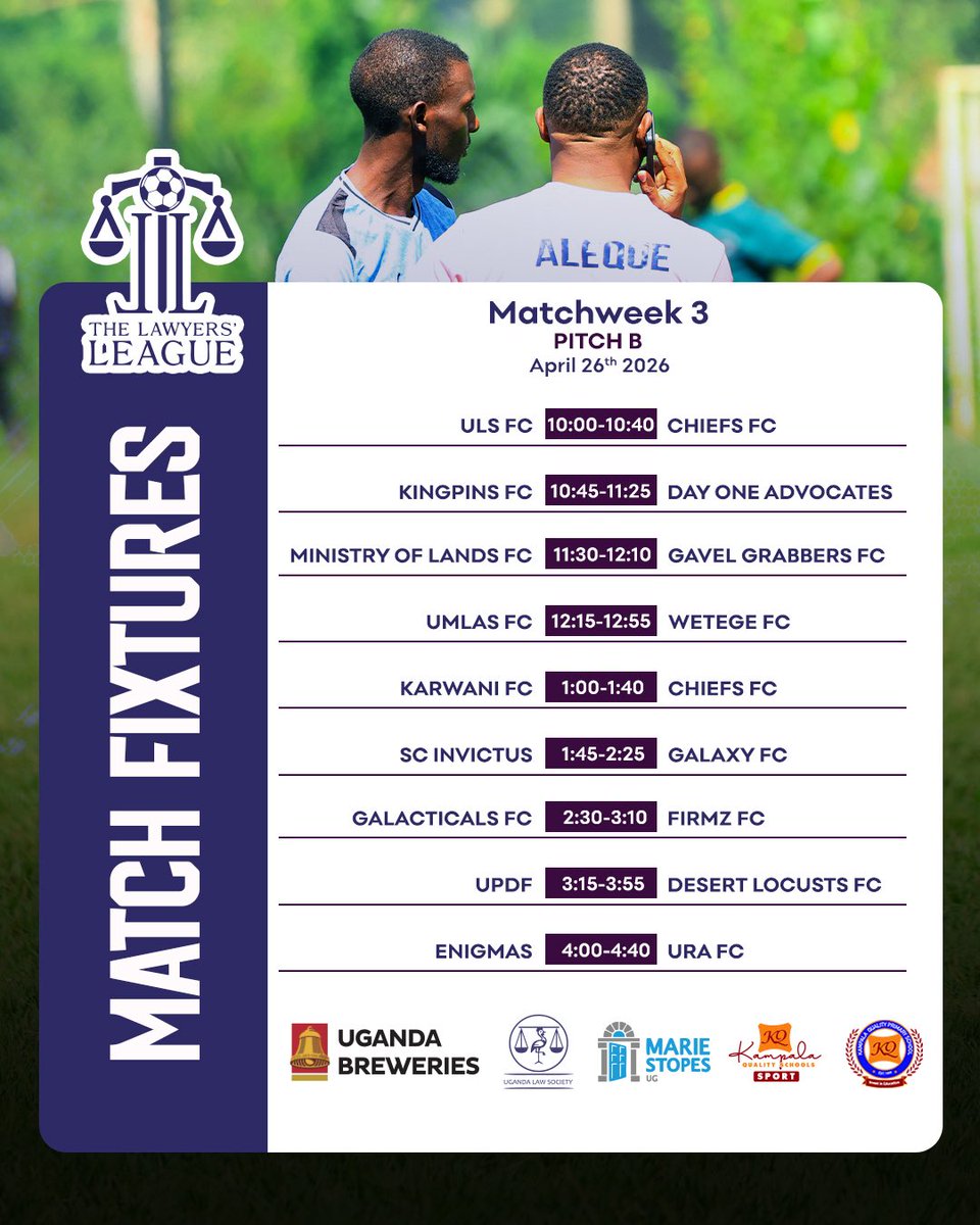 Dust those boots, and start training.  Its MATCHWEEK!💫
🗓️26.04.2026 
📍KAMPALA QUALITY SCHOOL
#TLLV