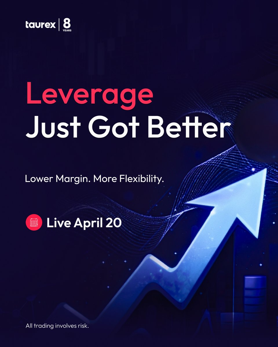 tradetaurex's tweet image. Our new leverage tiers are now available.🚀

Enjoy lower margins, a simpler setup, and more flexibility to diversify your trades.

Start exploring the update today.

#Taurex #Leverage #TradingUpdate