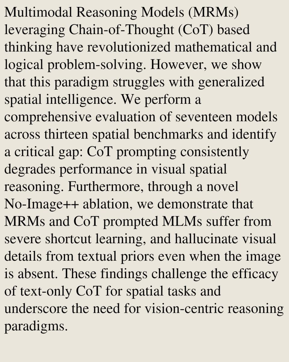 Chain-of-Thought Degrades Visual Spatial Reasoning Capabilities of ...