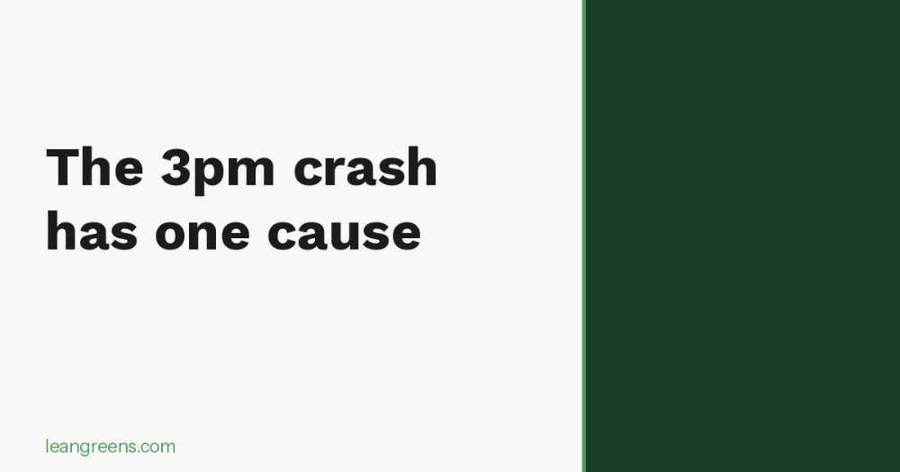 The 3pm slump is almost always blood sugar, not bad luck. 

Spike it at lunch, insulin overcorrects, you hit the floor by 3. 

An energy drink makes the next crash worse.