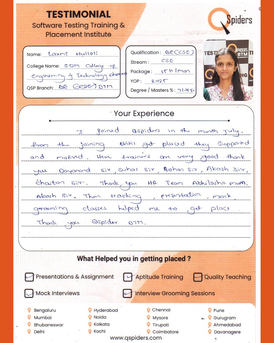 QSpiders, JSpiders & PySpiders BTM Layout tweet media