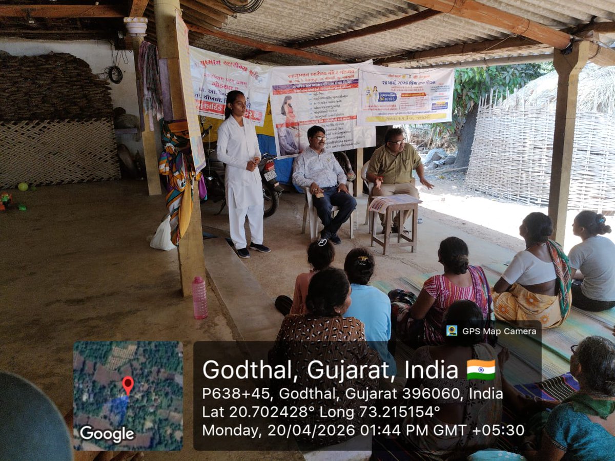 DSBCCNavsari's tweet image. નવસારી જિલ્લા આરોગ્ય વિભાગના આયુષ્માન આરોગ્ય મંદિર ગોડથલ તા.ચીખલી ખાતે સમાજ અને લોકોમાં  વ્યવહાર પરિવર્તન લાવી ટીન એઈજ પ્રેગનન્સી અટકાવવાના હેતુથી લોકોને માહિતી / આરોગ્ય શિક્ષણ આપવામાં આવ્યું.  #Healthawareness #Healthcareforall @HealthDeptGuj @CollectorNav @DdoNavsari