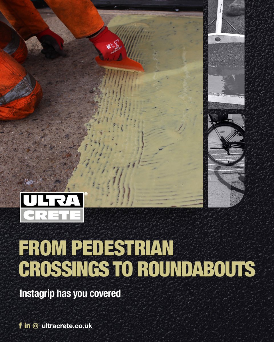 Ultracrete_UK's tweet image. From pedestrian crossings to roundabouts — Instagrip has you covered.

Ideal for:
🔴 Junctions
🚶 Pedestrian crossings
🔁 Roundabouts
🌉 Footbridges &amp;amp; subways
⚙️ Manhole covers &amp;amp; steel plates

🔗 instarmac.co.uk/products/ultra… 

#RoadWorks #CivilEngineering #AssetManagement