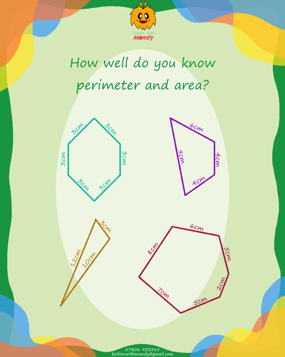 tuitionmandy's tweet image. Can you solve these tricky perimeter and area questions? #tuitionwithmandy #education #teacher