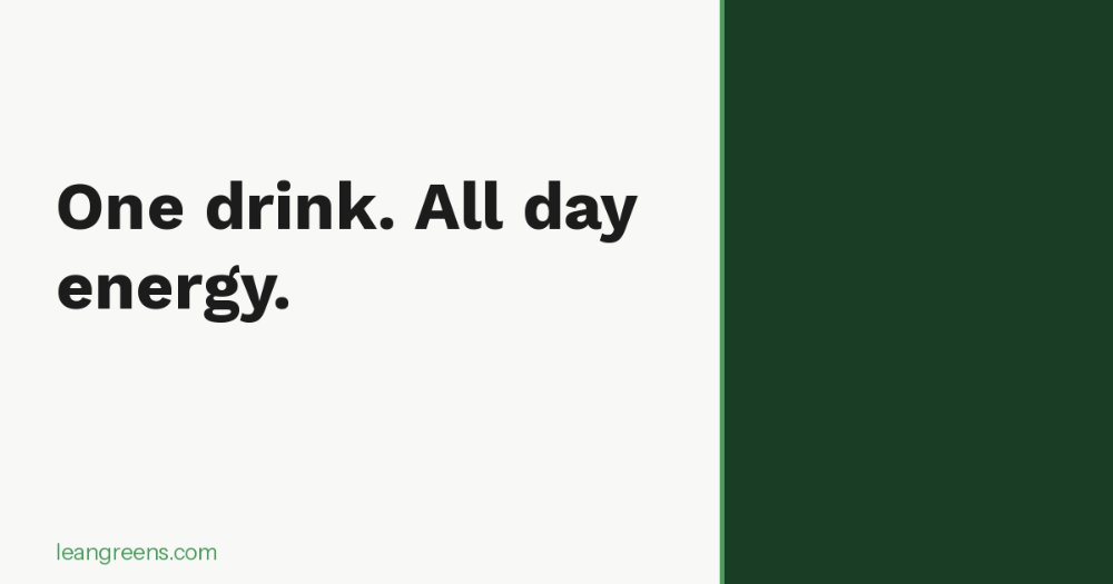 The people who get the most from a greens drink aren't looking for a buzz. 

They're looking for a foundation. 

Consistent nutrition. 
Smaller slump. Steadier days.