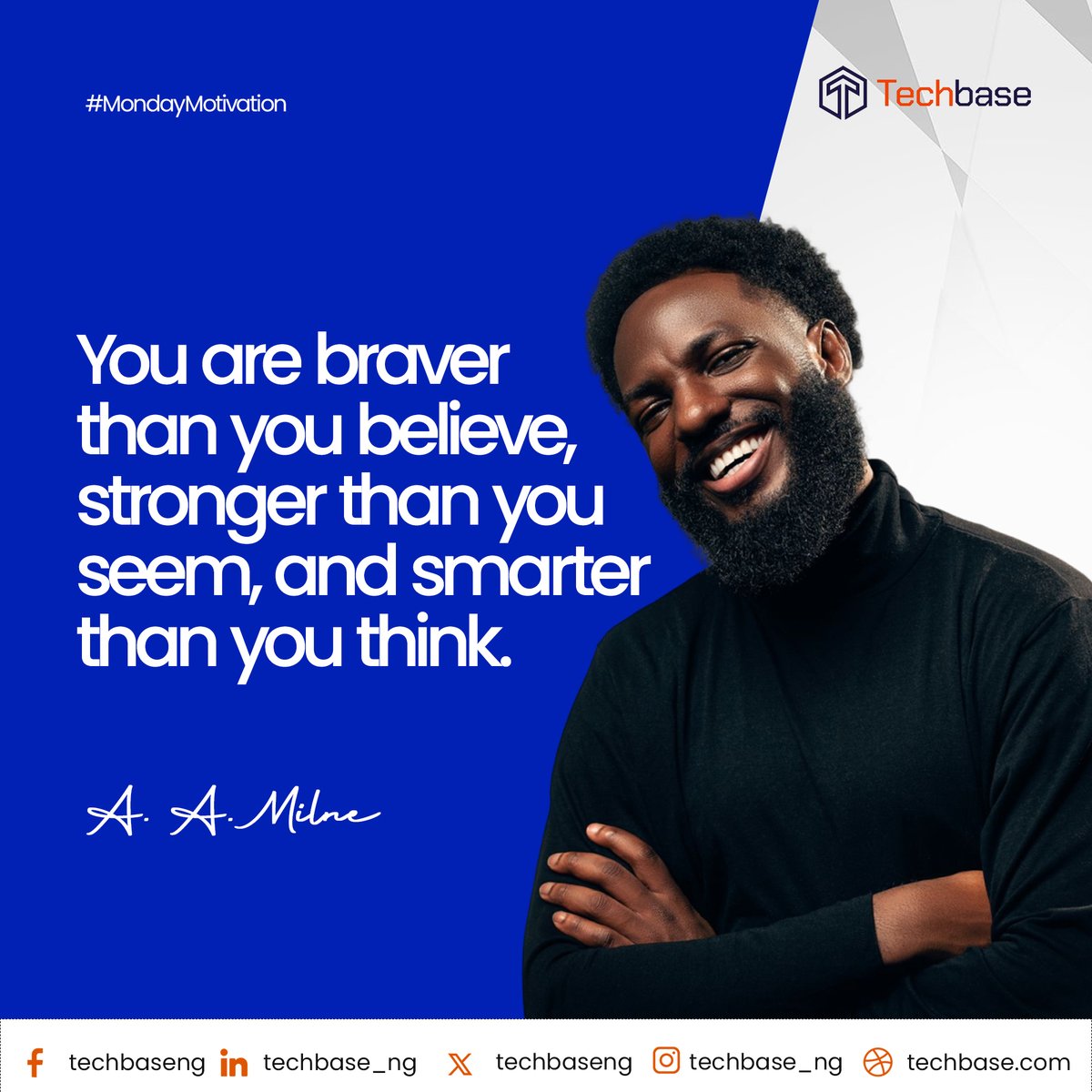 techbase_ng's tweet image. You’re stronger, smarter, and more capable than you think.
Show up and make this week count.

#MondayMotivation #Techbase #DigitalSolutions #KeepBuilding #Growth