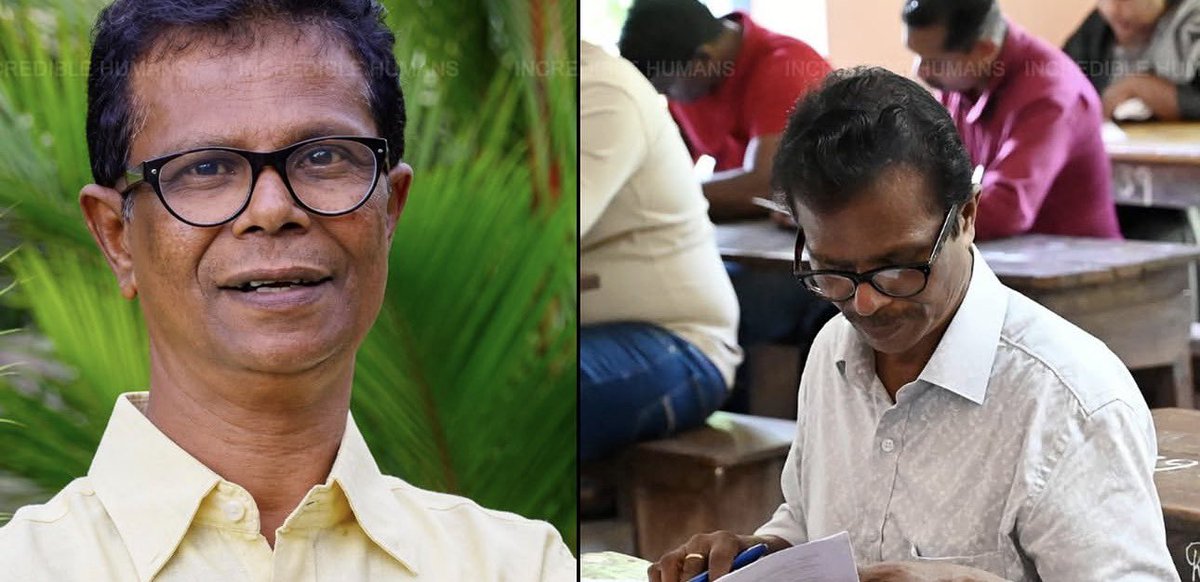 saloon_kada's tweet photo. Malayalam Actor &amp; National Award Winner #Indrans Returns To School At The Age Of 68 For The 7th Grade Exams😎🔥

Motivation &amp; Inspiration From Legend!! https://t.co/C1ldKYUKGQ