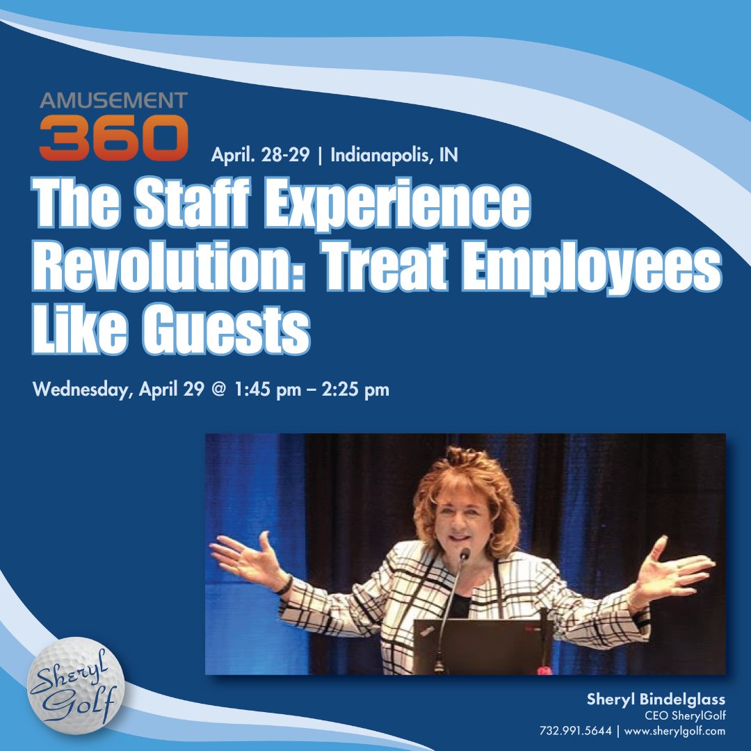 Speaking tomorrow at Amusement 360.
 
The Staff Experience Revolution: Treat Employees Like Guests 
1:45pm – 2:25pm
 
Hope to see you there.
 
amusement360.com
 
#Amusement360 #EmployeeExperience