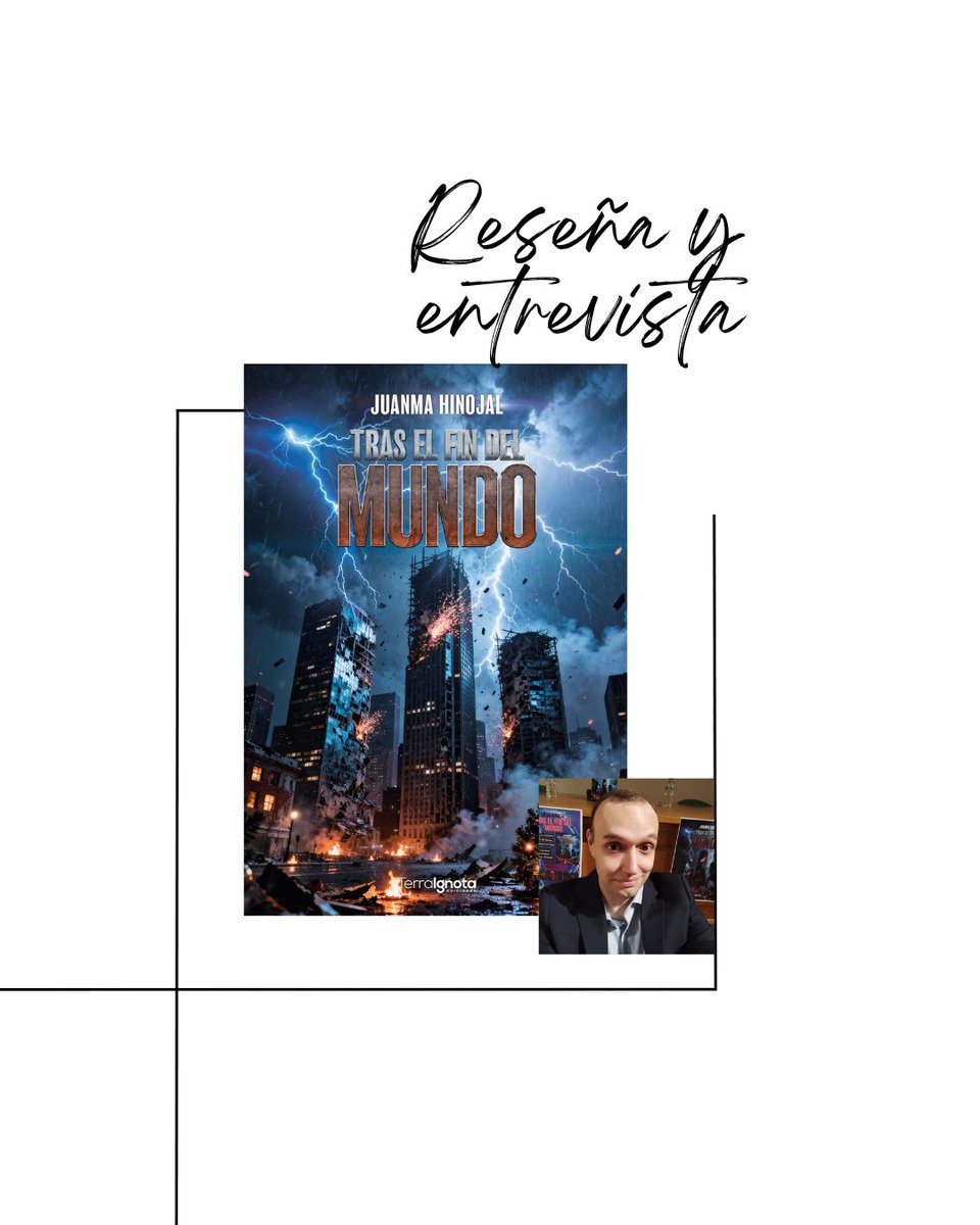 Manuela_ferca's tweet image. Tras el fin del mundo - Juanma Hinojal- @JuanmaHinojal 

Una obra de aventuras completamente imprevisible. Personajes llevados al límite y con ellos: la mente del lector.

Reseña y entrevista con el autor en mi blog...
dama-de-agua.blogspot.com/2026/04/tras-e…

#blog #blogger