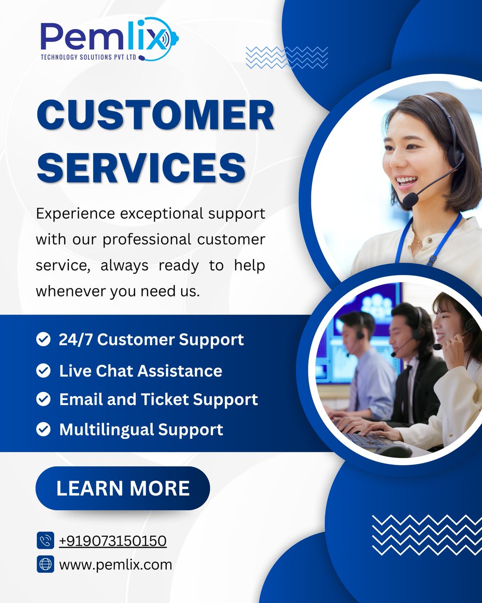 Pemlix's tweet image. Customer service shouldn't be a hurdle. It should be a highlight.

Focus on your core business while we take care of your customers.

👉 Learn more at pemlix.com

#CustomerService #Outsourcing #TechSupport