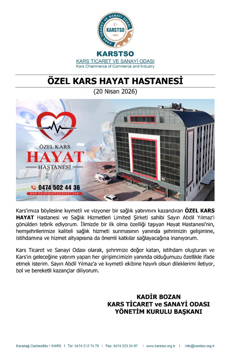 KARS Ticaret ve Sanayi Odası tweet media