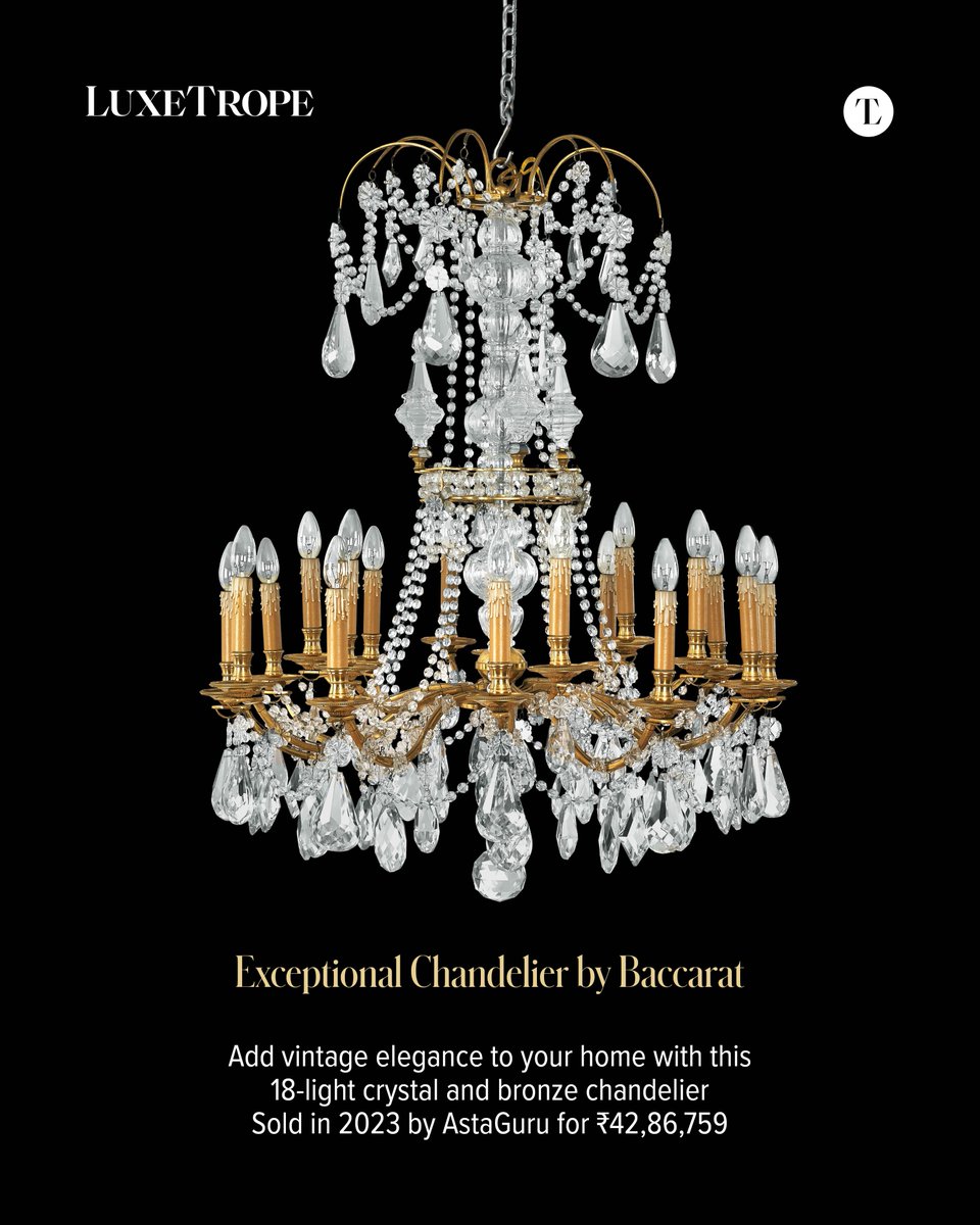 LuxeTrope's tweet image. Heirlooms are special because they have a story to tell—whether it’s the patina on an old vase or the sparkle of a crystal chandelier. These pieces bring history and vintage allure into the home, while performing well at AstaGuru auctions.
#LuxeTrope #LuxuryIntelligence #Decor