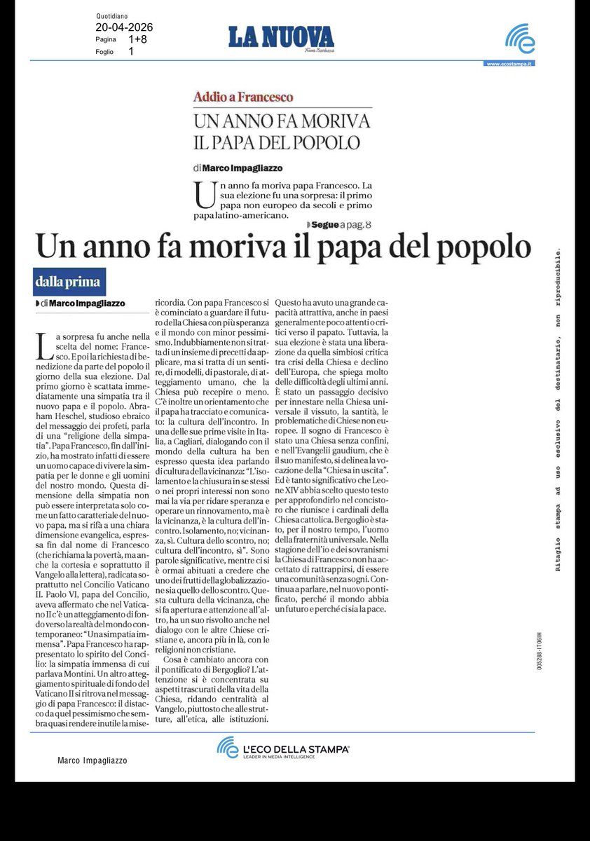 Omaggio al grande #papaFrancesco a un anno dalla sua scomparsa