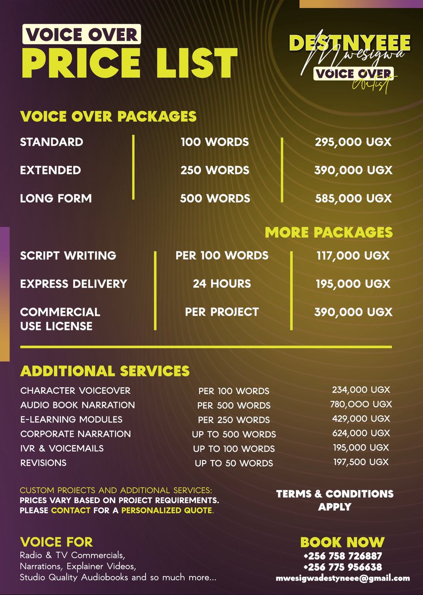 Nalulungi_'s tweet photo. I am a voiceover Artist 
Let’s work together and make your project 🔥 https://t.co/PGV4iYlBLe