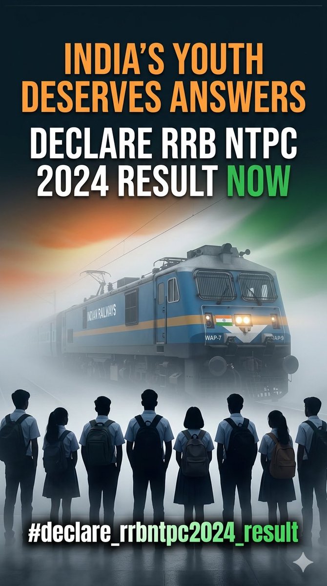 ArijitNag12's tweet photo. Students remember everything. Treat our careers with respect, give us our rightful results, and let us contribute to the nation. A delayed result is an injustice to India's youth. @AshwiniVaishnaw @RailMinIndia #declare_rrbntpc2024_result https://t.co/yRiLvm7oox