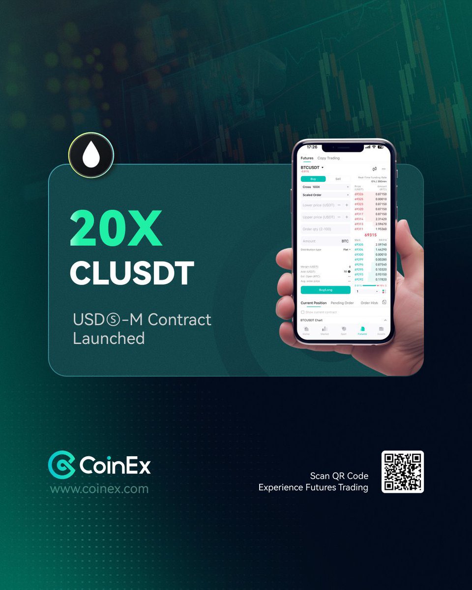 Aishacryptoo3's tweet image. New contract. New possibilities.
@coinexcom just launched $CLU/USDT USDⓈ-Margined Perpetual  built for traders who demand flexibility, power and precision with up to 20x leverage at their fingertips.
Your next big move starts here 
coinex.com
#CoinEx #CoinExCreator