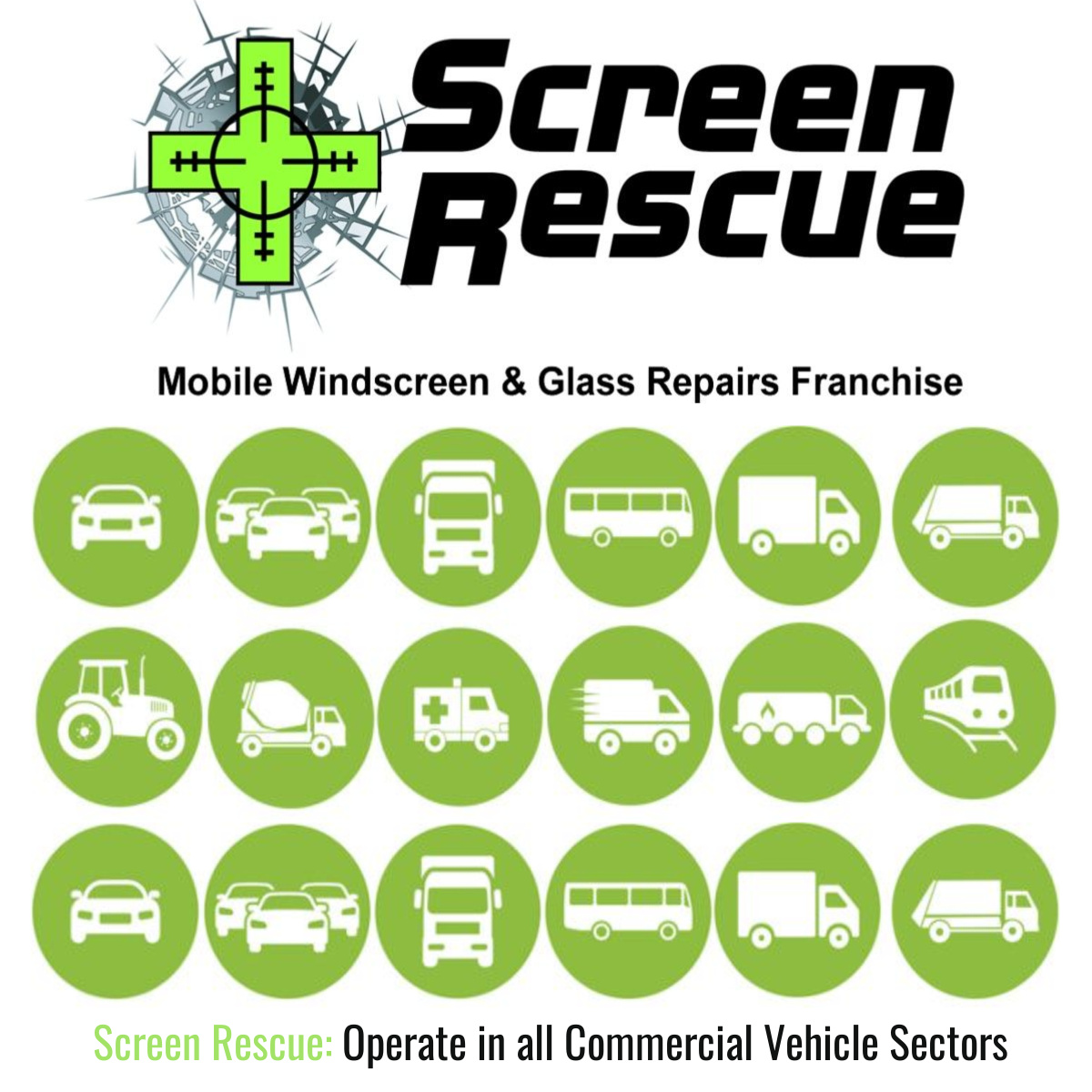 Are you looking for a franchise with no shortage of clients?

Screen Rescue operate in all Commercial Vehicle Sectors where we are preferred suppliers to all Main Motor Groups and Main Dealerships. Commercial Fleets in all other sectors love our services too💚

With this