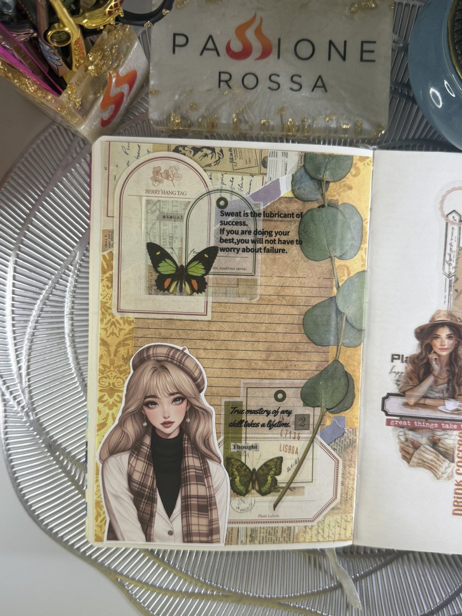 passionejournal's tweet image. 📖✂️ Passione Rossa Scrapbook 🌸
— where passion meets calm 💫

#scrapbook #scrapbooking #journal #journaling #journalwithme