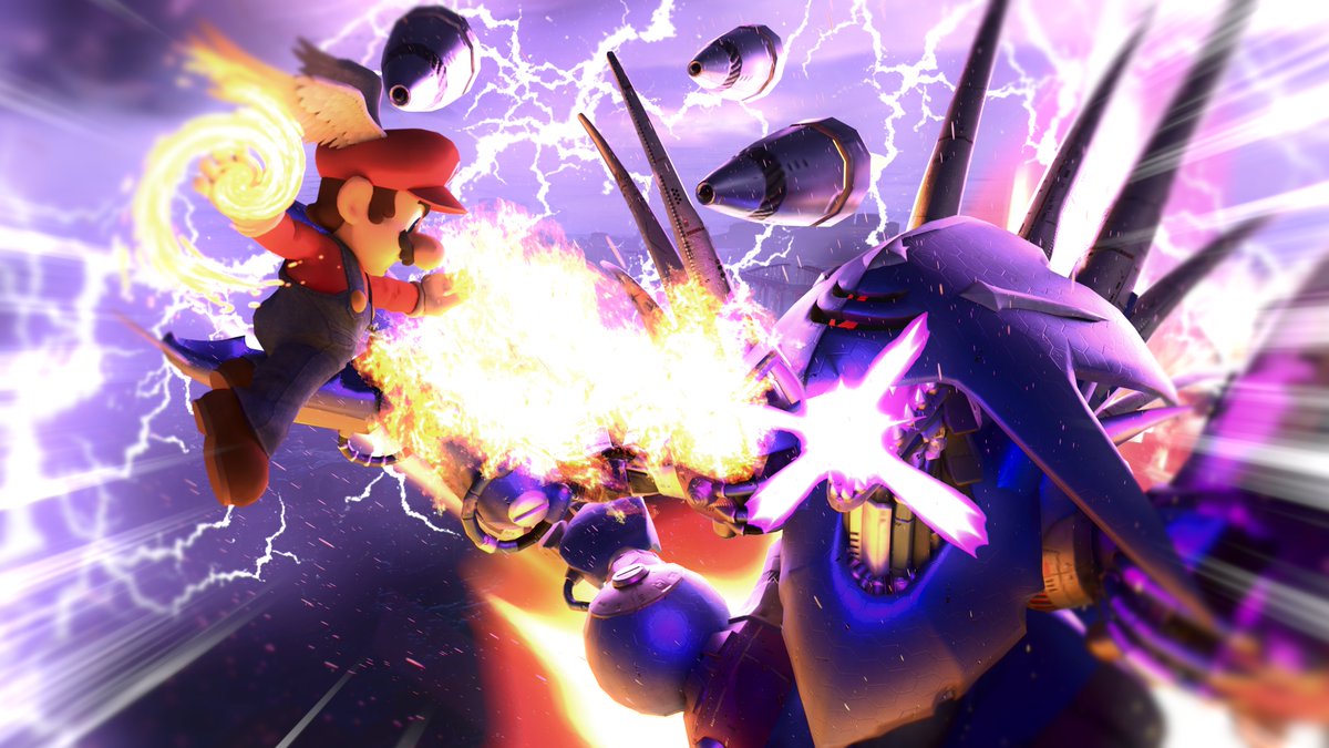ZDooarteZiti's tweet image. Don't you hate when your gaming friendly rival leaves his world in your care and, all of the sudden, Hedgehog MechaGodzilla attacks?

Here's a 3D render of Mario fighting against Metal Sonic in his Metal Overlord form!

#SuperMarioBros #SonicTheHedgehog #MetalSonic