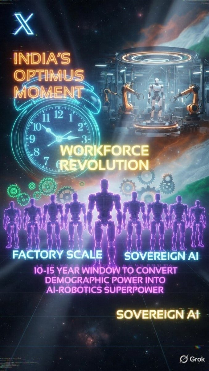 TKParasuraman's tweet image. #Sovereign AI

With
# Truth seeking
# Curious
# Beauty

To create "Bharat of Abundance" 

Leveraging Demography of 600+ Mil Youth to create "Global Manufacturing  hub" 

With Skyrocketing Quality of lives for 140Cr + 

By reversing the  "Huge Wealth Divide"

#ViksitBharat 2047