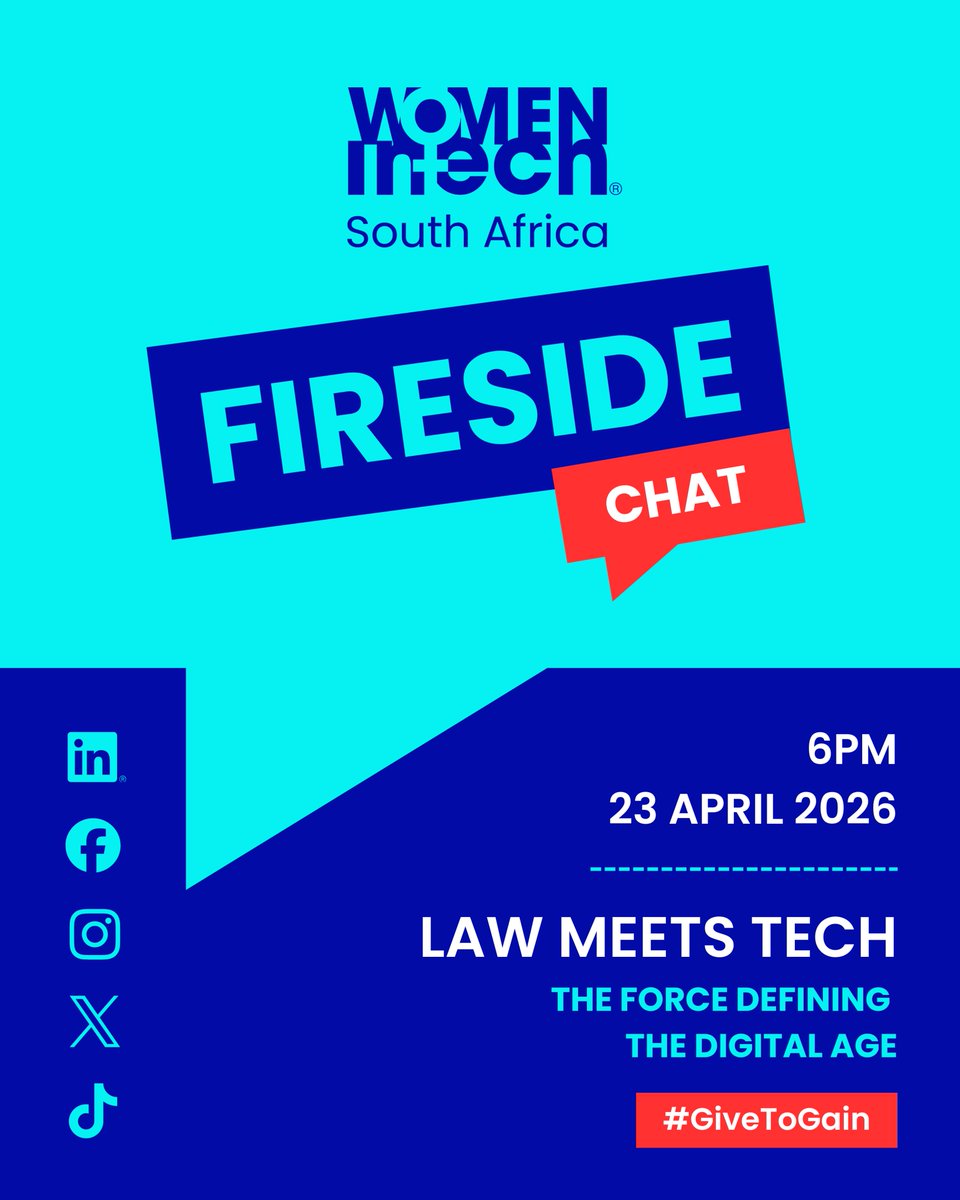 WomenInTech_SA's tweet image. Ever wondered how law fits into the world of tech?

Join us for a fireside chat, “Law Meets Tech: The Force Defining the Digital Age,” where we unpack the growing field of technology law.

#lawtech #womenintech #digitalage #cybersecurity #dataprivacy