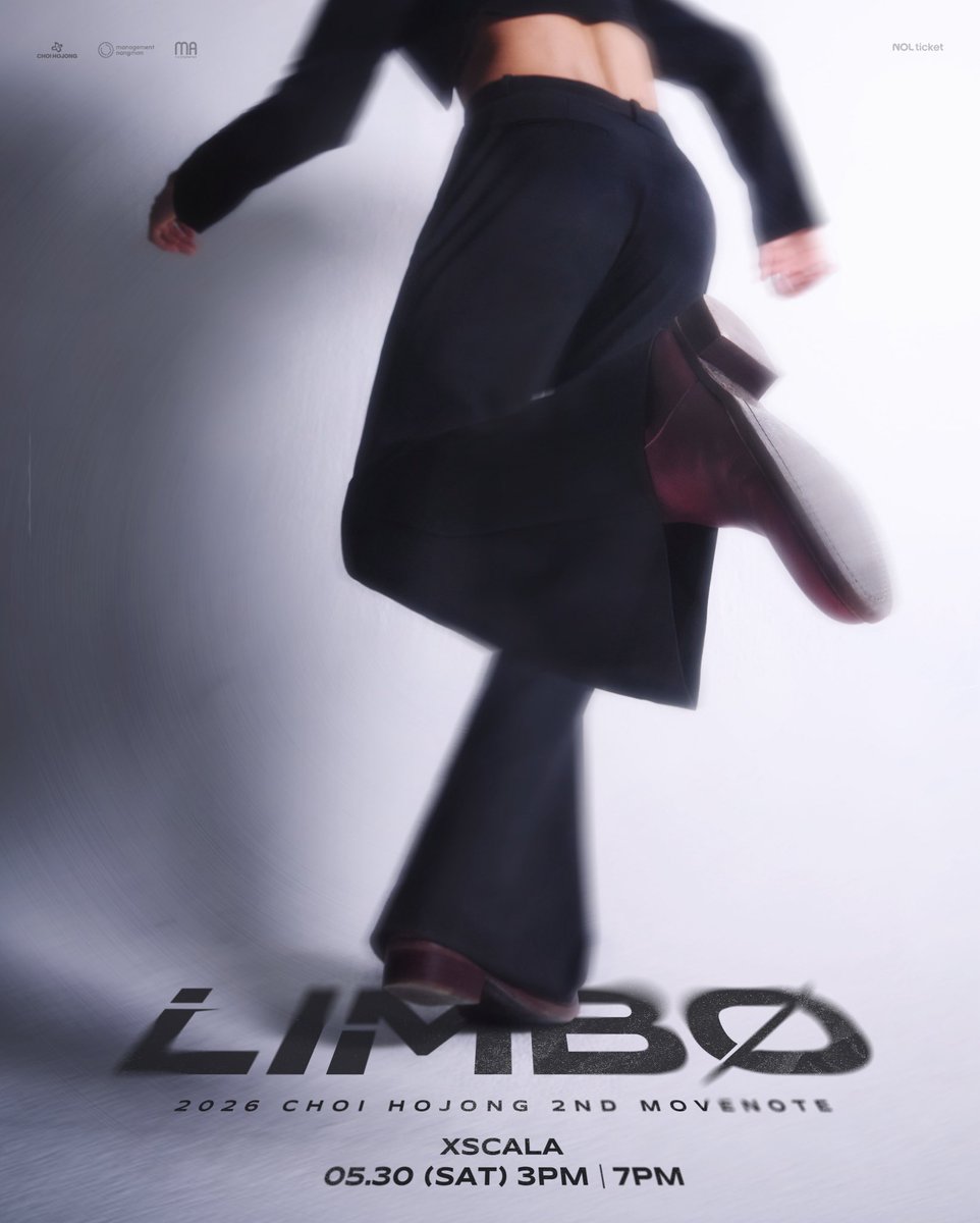 2026 CHOI HOJONG 2nd MOVENOTE <LIMBØ>
⠀
2026.05.30 (SAT) 3PM, 7PM
XSCALA

#최호종 #CHOIHOJONG #HOJONGCHOI
#MOVENOTE #LIMBØ