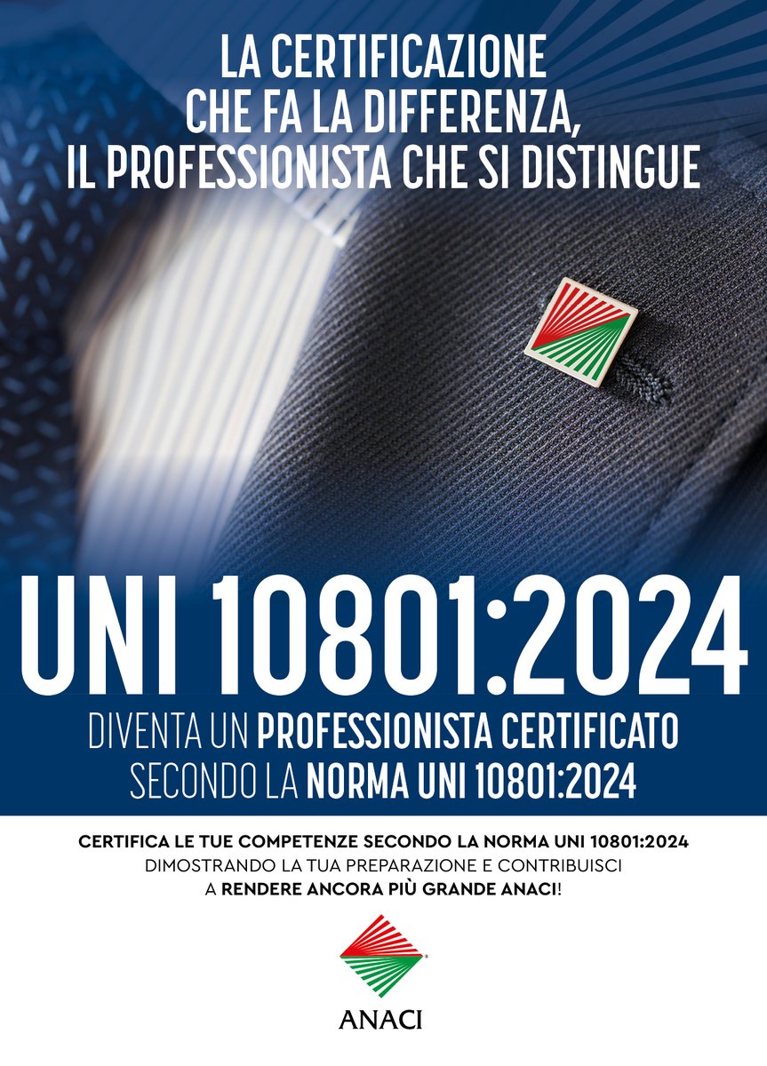 Anaci_it's tweet photo. La certificazione UNI 10801:2024 continua a crescere
Sempre più amministratori scelgono la qualità.
l numero dei professionisti ANACI che credono nel valore della competenza certificata è in costante crescita 
Amministratore certificato: il futuro è già qui! https://t.co/QBpUdV9qvw